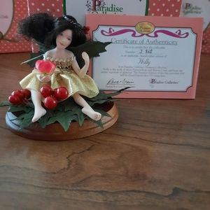 NIB Paradise Galleries Flower Fairy Porcelain Doll - Holly